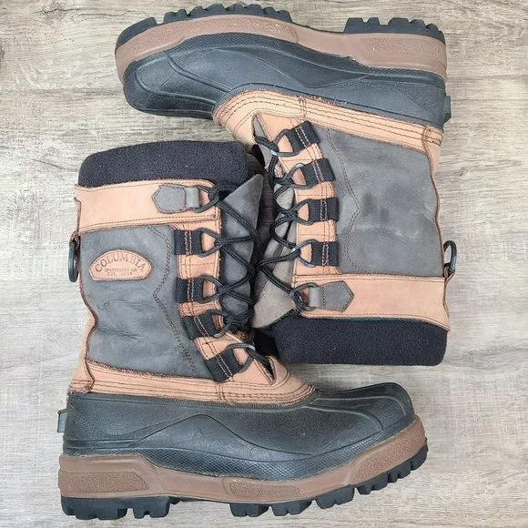 Columbia Bugabison Waterproof Winter Snow Boots Men’s Size 8 Thermolite Leather - Picture 6 of 9